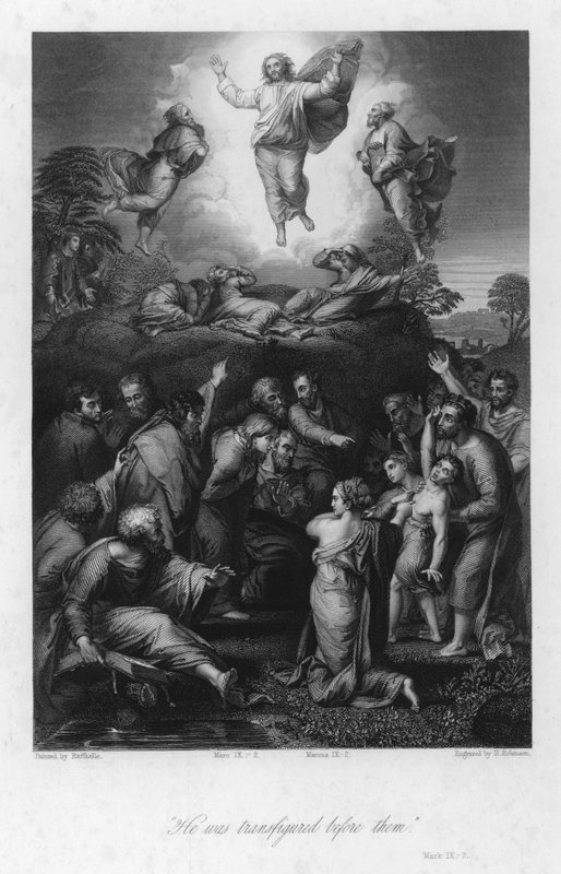 Przemienienie, Mark IX, 2 (rycina) autorstwa after Raphael