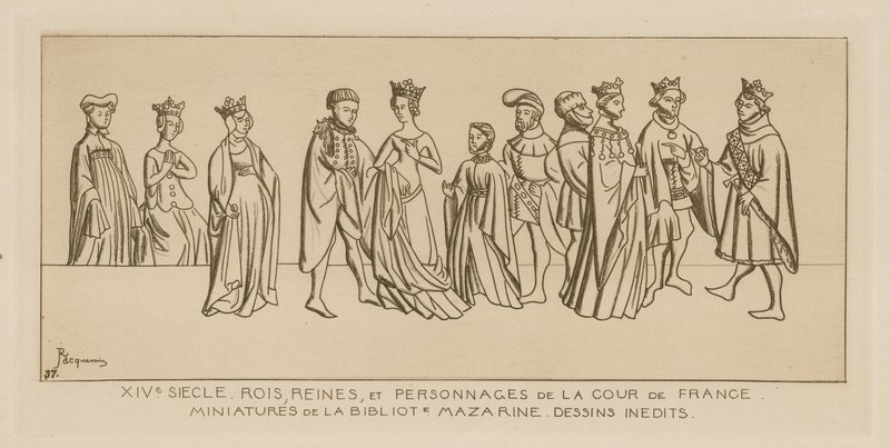 XIV wiek - królowie, królowe i ludzie na dworze we Francji autorstwa Raphael Jacquemin