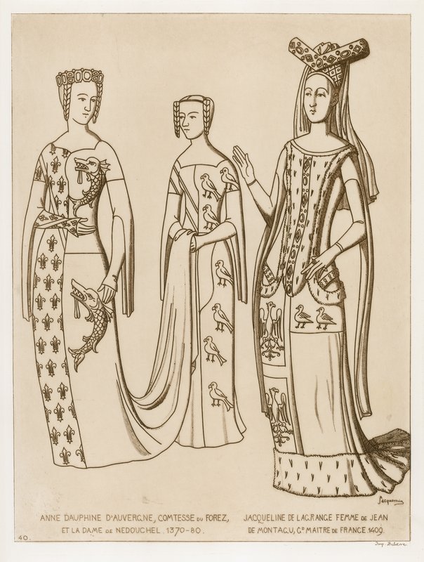 Anne Dauphine, hrabina Forez i pani Nedouchel, 1370-80. Jacqueline de Lagrange, żona Jeana de Montagu, mistrza Francji, 1409. autorstwa Raphael Jacquemin
