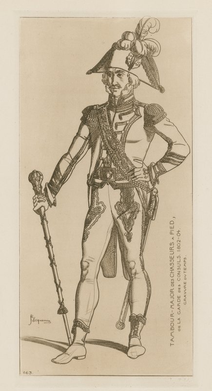 Starszy bębniarz chasseurs a pied gwardii konsularnej, 1802-04 autorstwa Raphael Jacquemin