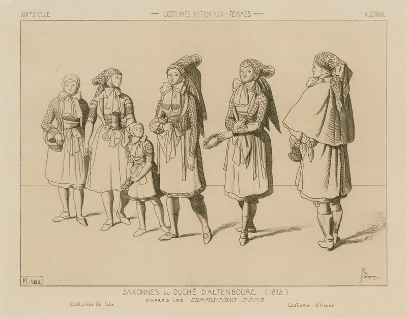 Niemieckie stroje narodowe - Księstwo Sachsen-Altenburg (1815) autorstwa Raphael Jacquemin