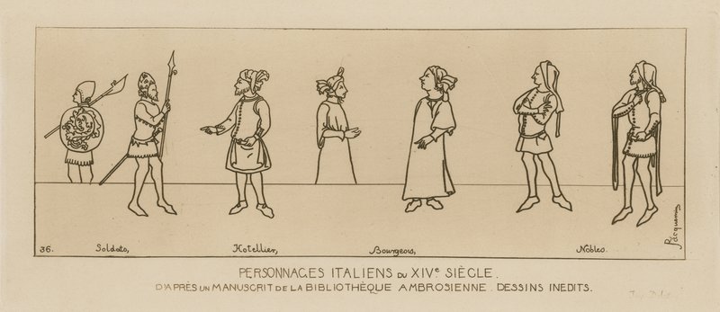 Włoskie postacie z XIV wieku autorstwa Raphael Jacquemin