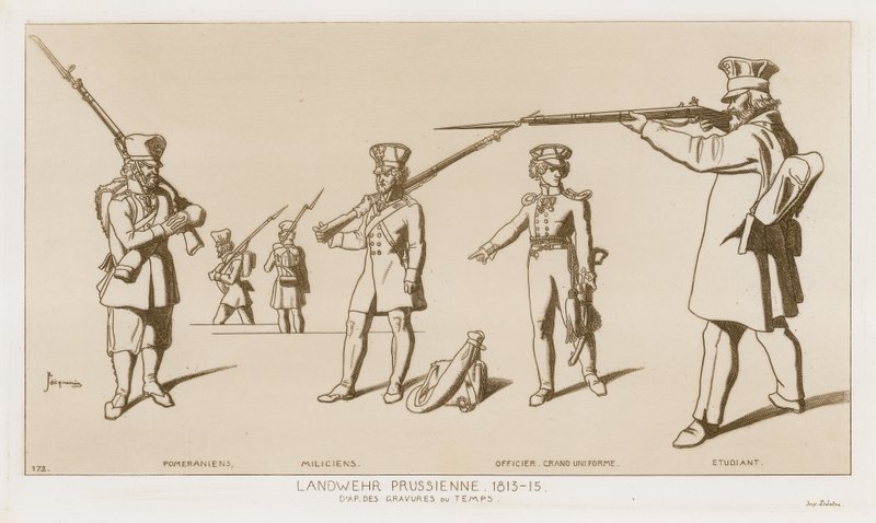 Pruska Landwehra, 1813-15. autorstwa Raphael Jacquemin
