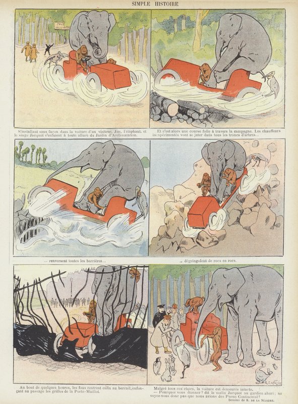 Ilustracja dla Le Rire (kolorowa litografia) autorstwa Raymond de la Neziere