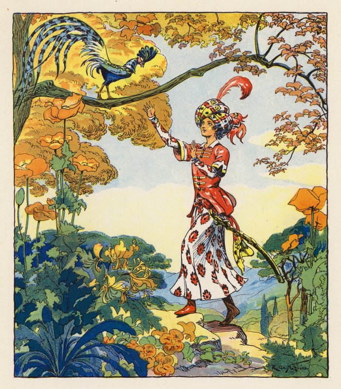 Les Mille et Une Nuits / Tysiąc i jedna noc (kolorowa litografia) autorstwa Raymond de la Neziere