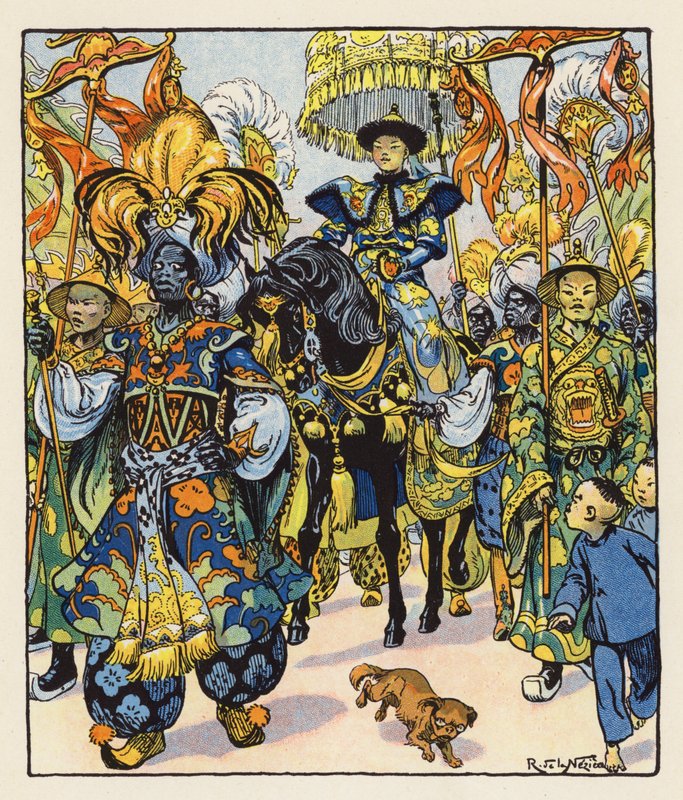 Les Mille et Une Nuits / Tysiąc i jedna noc (kolorowa litografia) autorstwa Raymond de la Neziere