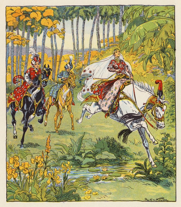 Les Mille et Une Nuits / Tysiąc i jedna noc (kolorowa litografia) autorstwa Raymond de la Neziere