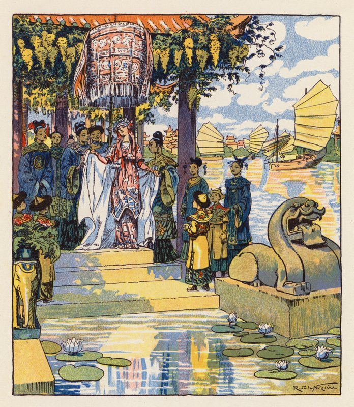 Les Mille et Une Nuits / Tysiąc i jedna noc (kolorowa litografia) autorstwa Raymond de la Neziere