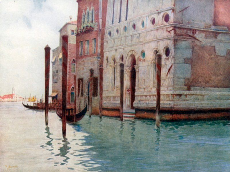 Narożnik Palazzo Dario (kolorowa litografia) autorstwa Reginald Barratt