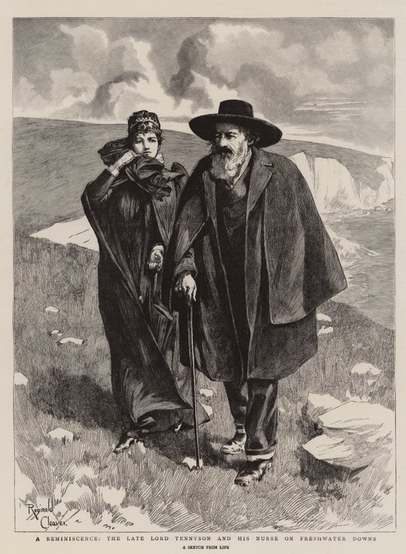 Wspomnienie o zmarłym lordzie Tennysonie i jego pielęgniarce na Freshwater Downs (rycina) autorstwa Reginald Thomas Cleaver