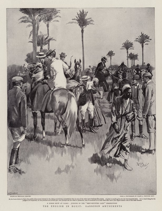 Anglicy w Egipcie, Garrison Amusements (litografia) autorstwa Reginald Thomas Cleaver