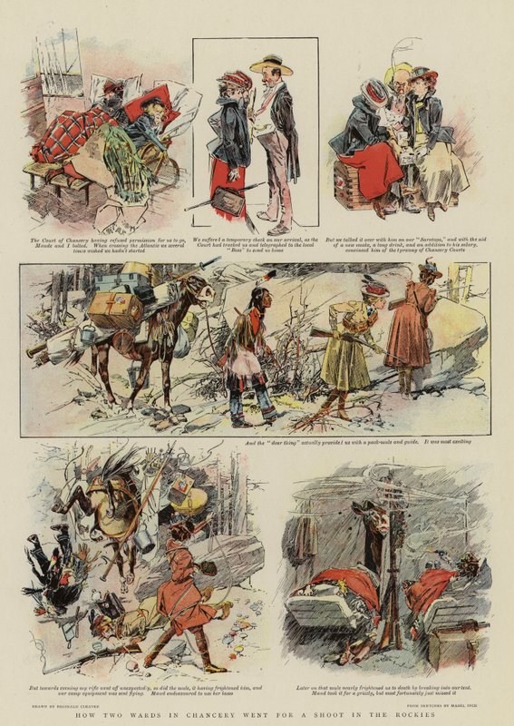 Jak dwóch podopiecznych kancelarii wybrało się na sesję zdjęciową w Góry Skaliste (kolorowa litografia) autorstwa Reginald Thomas Cleaver