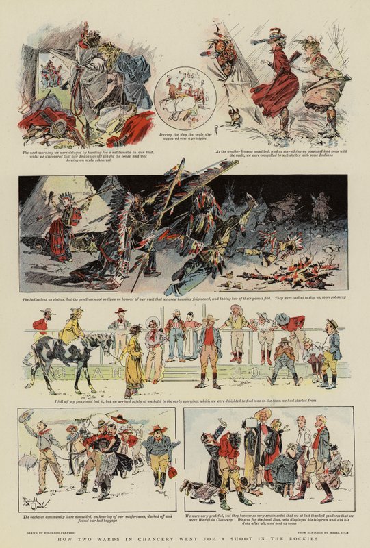 Jak dwóch podopiecznych kancelarii wybrało się na sesję zdjęciową w Góry Skaliste (kolorowa litografia) autorstwa Reginald Thomas Cleaver