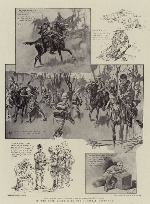 W Bush Veldt z Imperial Yeomanry (litografia) autorstwa Reginald Thomas Cleaver