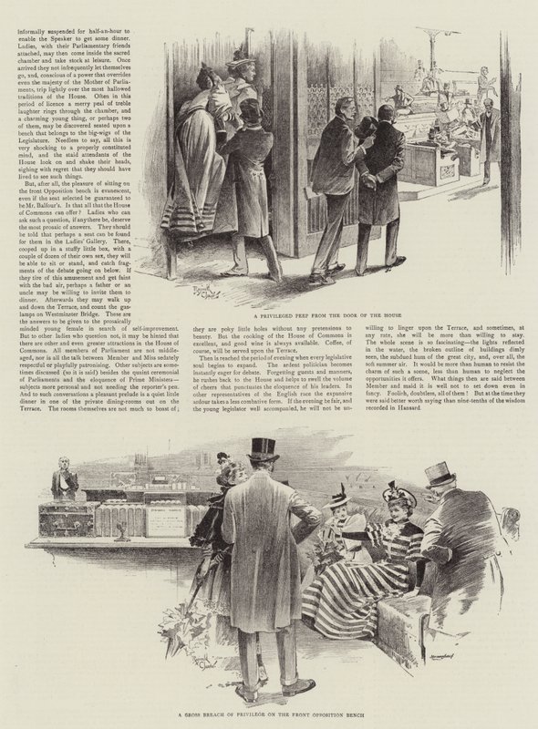 Lady Visitors w Izbie Gmin (litografia) autorstwa Reginald Thomas Cleaver