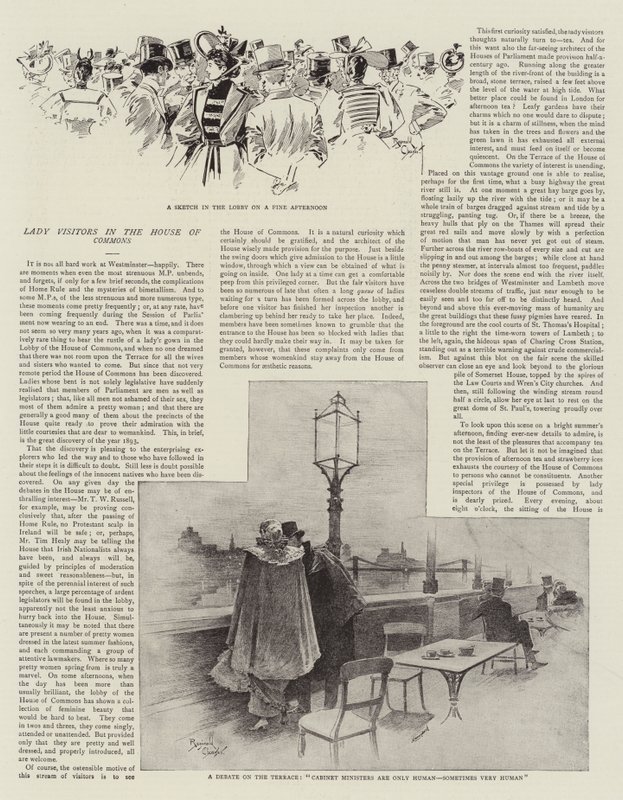 Lady Visitors w Izbie Gmin (litografia) autorstwa Reginald Thomas Cleaver