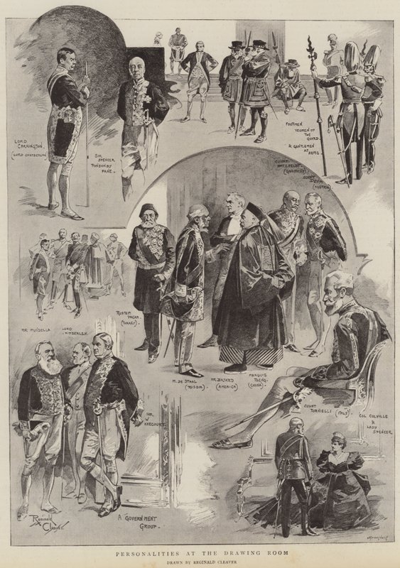 Osobowości w salonie (litografia) autorstwa Reginald Thomas Cleaver