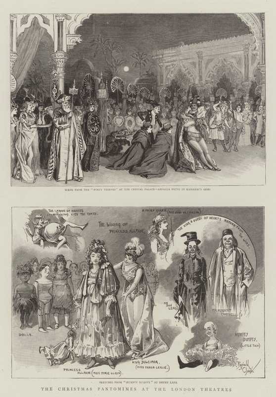 Pantomimy bożonarodzeniowe w londyńskich teatrach (rycina) autorstwa Reginald Thomas Cleaver
