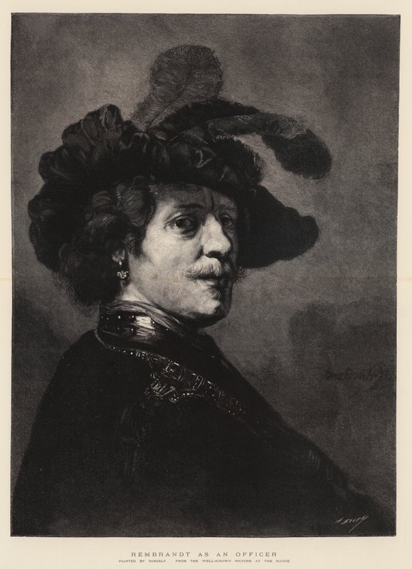 Rembrandt jako oficer autorstwa Rembrandt van Rijn