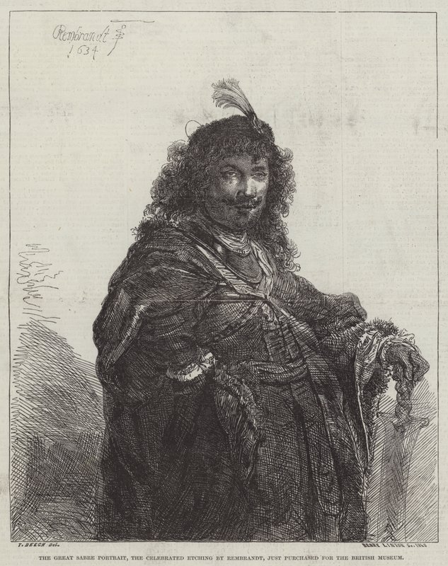 Portret Wielkiej Szabli, słynna akwaforta autorstwa Rembrandt van Rijn