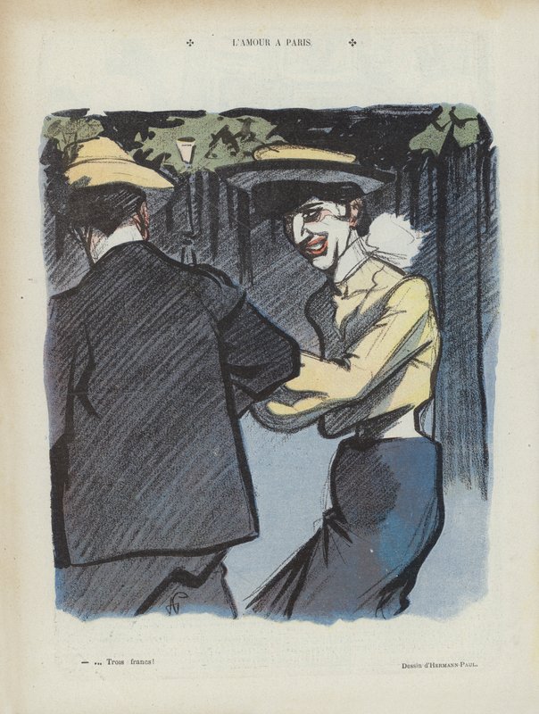 Prostytucja - ilustracja dla Le Rire, 27 maja 1905 r. (litografia) autorstwa Rene George Hermann Paul