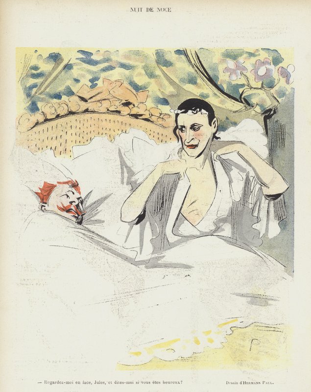 Noc poślubna. Ilustracja do Le Rire autorstwa Rene George Hermann Paul
