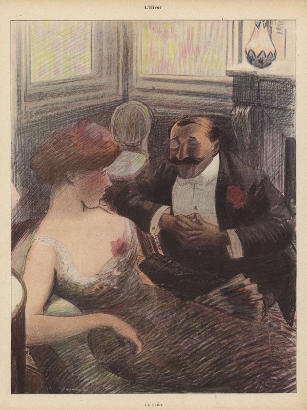 Zima: Flirt (kolor lito) autorstwa Rene George Hermann Paul