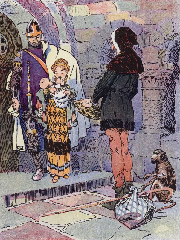 Mała dziewczynka z czasów feudalnych (kolor lito) autorstwa Rene Vincent