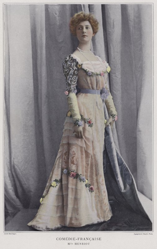 Henriette Henriot, francuska aktorka (kolorowe zdjęcie) autorstwa Reutlinger Studio