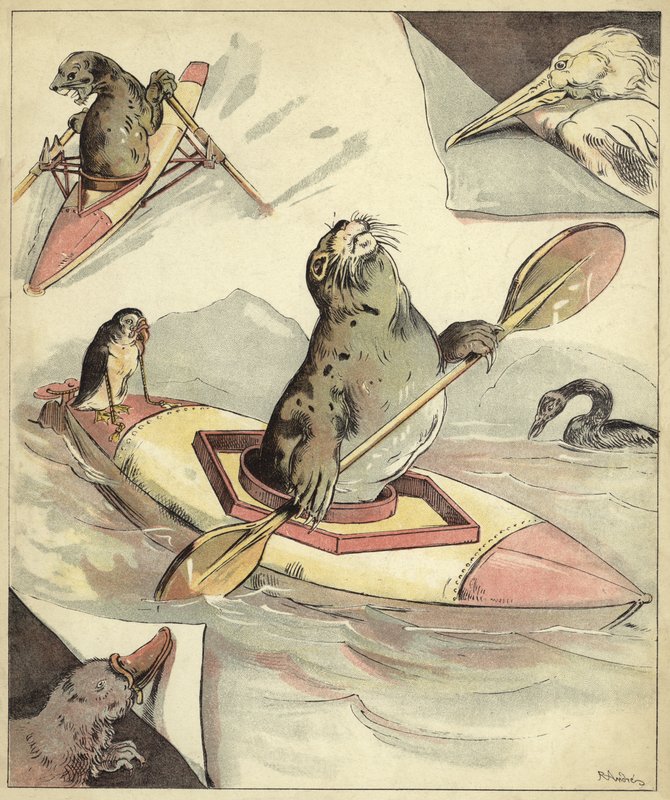 Kajakarstwo fokowe (chromolitho) autorstwa Richard Andre