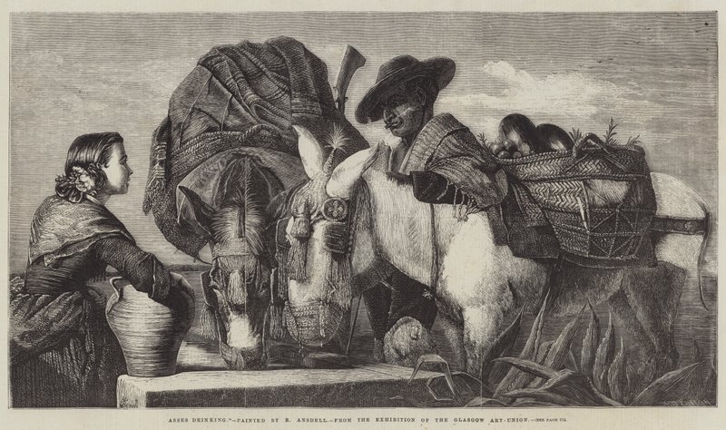 Osły picie autorstwa Richard Ansdell