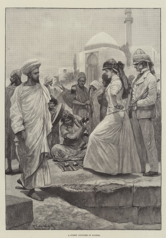 Uliczny zaklinacz w Algierze autorstwa Richard Caton Woodville junior