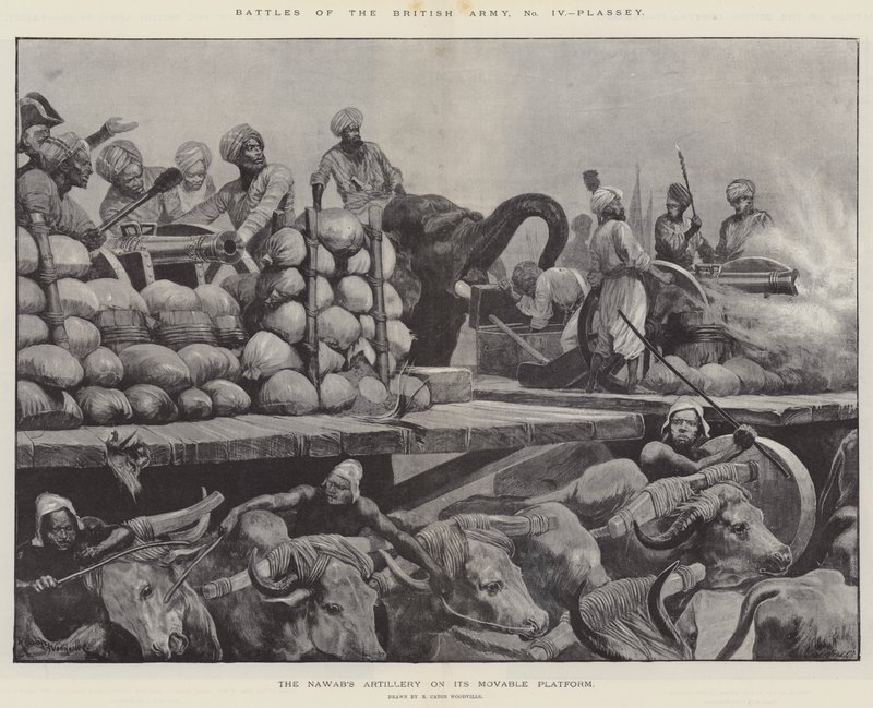 Bitwy armii brytyjskiej, Plassey autorstwa Richard Caton Woodville junior