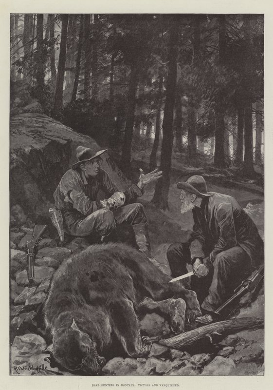 Łowcy niedźwiedzi w Montanie, zwycięzcy i pokonani autorstwa Richard Caton Woodville junior