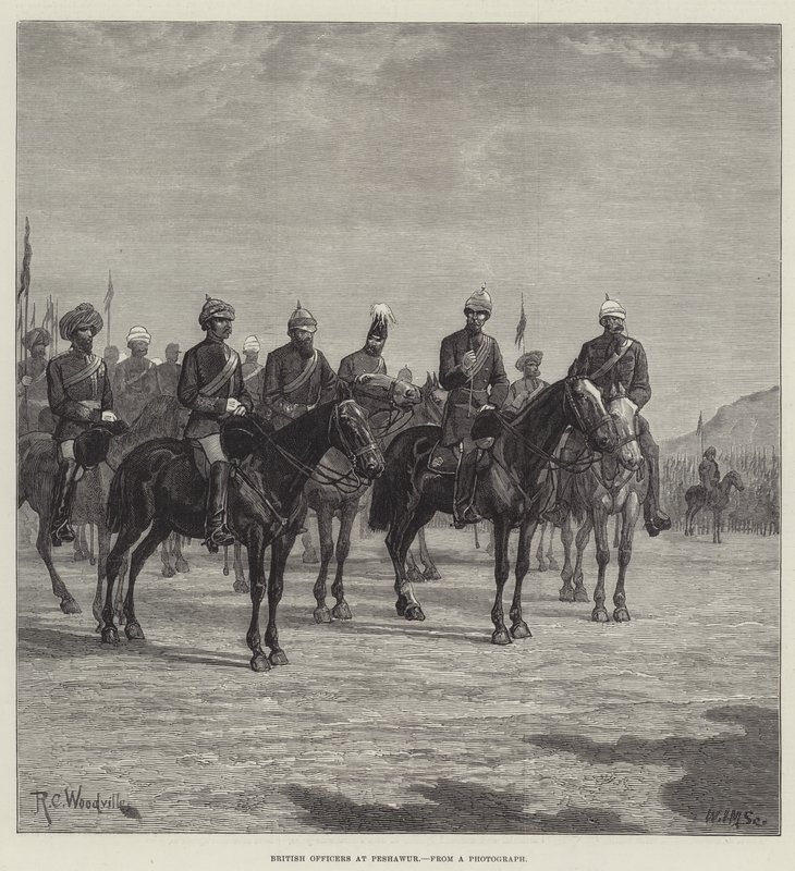 Brytyjscy oficerowie w Peshawur autorstwa Richard Caton Woodville junior