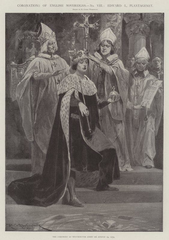 Koronacje angielskich suwerenów, Edward I, Plantagenet autorstwa Richard Caton Woodville junior