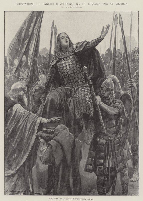 Koronacje angielskich suwerenów, Edward, syn Alfreda autorstwa Richard Caton Woodville junior