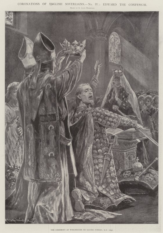 Koronacje angielskich suwerenów, Edward Wyznawca autorstwa Richard Caton Woodville junior