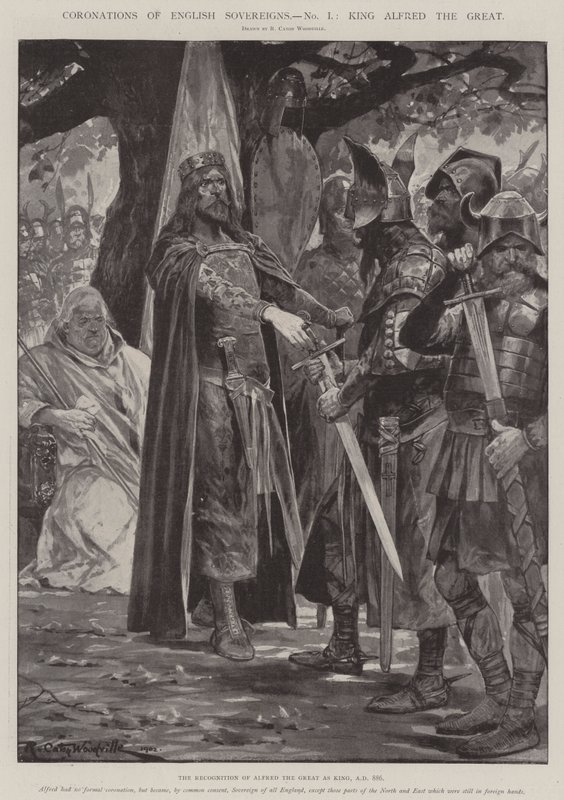 Koronacje angielskich suwerenów króla Alfreda Wielkiego autorstwa Richard Caton Woodville junior