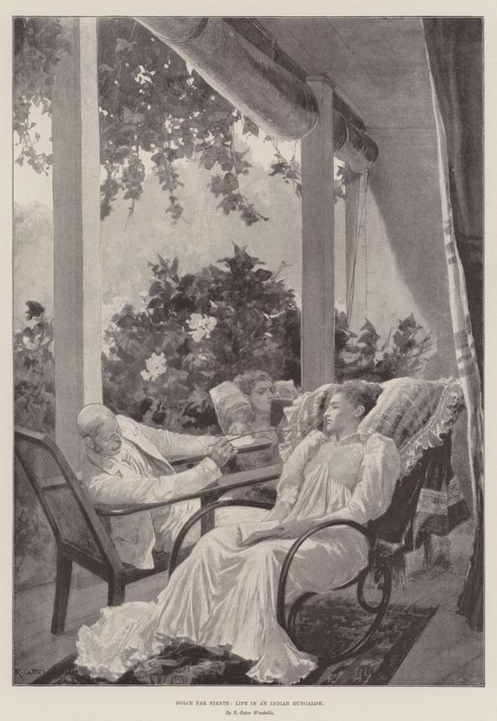 Dolce Far Niente, Życie w indyjskim bungalowie autorstwa Richard Caton Woodville junior