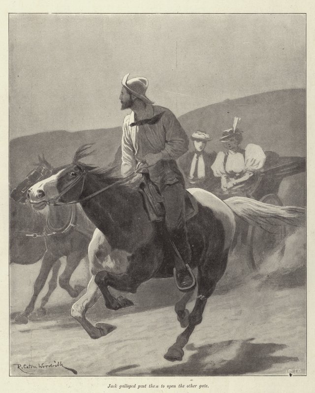 Ilustracja do Odwagi Pauline Camacho, Morley Roberts autorstwa Richard Caton Woodville junior