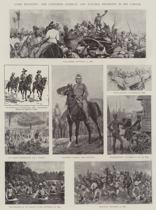 Lord Methuen, schwytany generał i znaczące incydenty w jego karierze autorstwa Richard Caton Woodville junior