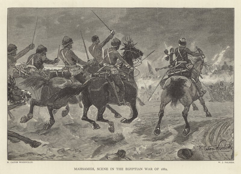 Mahsameh, scena z wojny egipskiej w 1882 r. autorstwa Richard Caton Woodville junior
