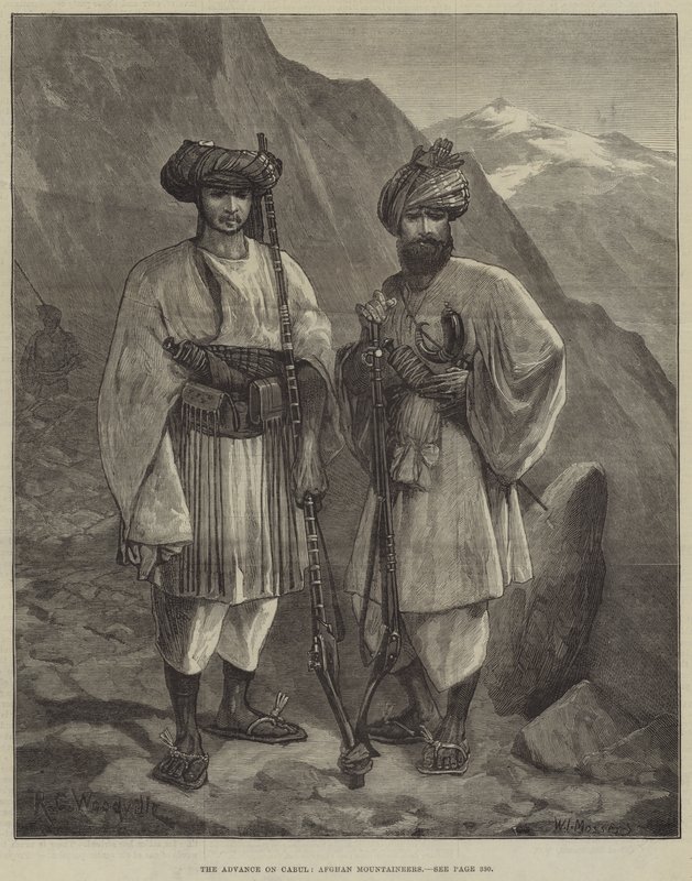 Natarcie na Kabul, afgańscy alpiniści autorstwa Richard Caton Woodville junior