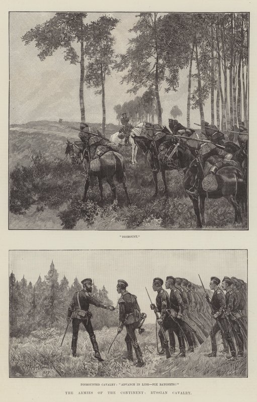 Armie kontynentu, Kawaleria rosyjska autorstwa Richard Caton Woodville junior