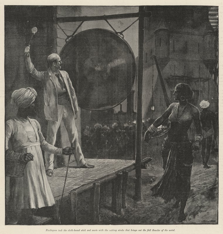 Budowniczy mostów, Rudyard Kipling litho autorstwa Richard Caton Woodville junior