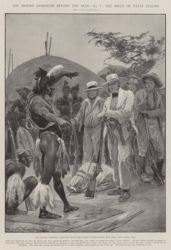 Brytyjskie dominia za morzami, narodziny kolonii urodzeniowej autorstwa Richard Caton Woodville junior