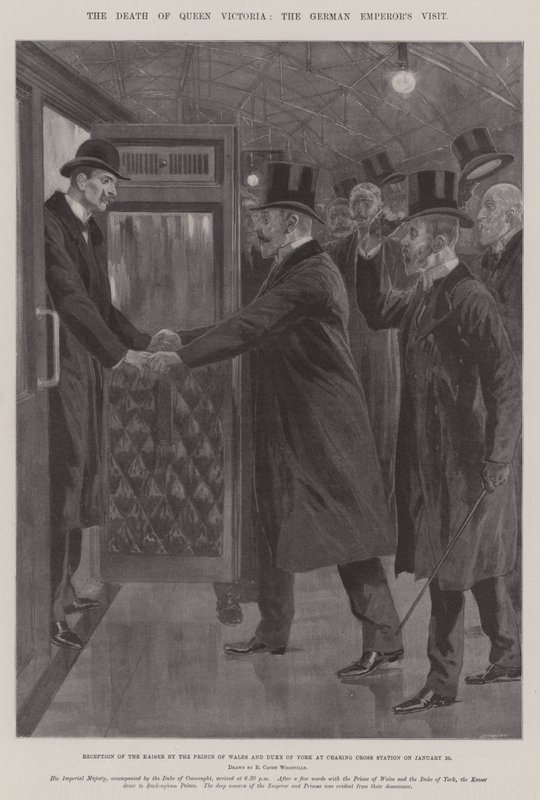 Śmierć królowej Wiktorii, wizyta cesarza niemieckiego autorstwa Richard Caton Woodville junior
