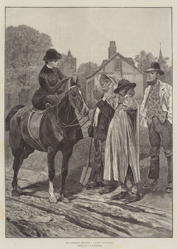Wybory powszechne, pani akwizytorka autorstwa Richard Caton Woodville junior