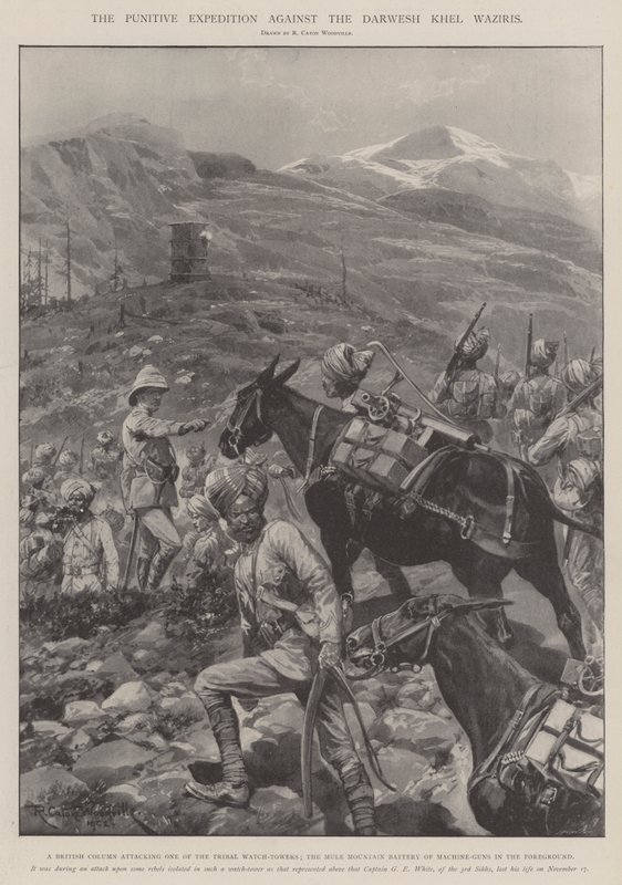 Ekspedycja karna przeciwko Darwesh Khel Waziris autorstwa Richard Caton Woodville junior